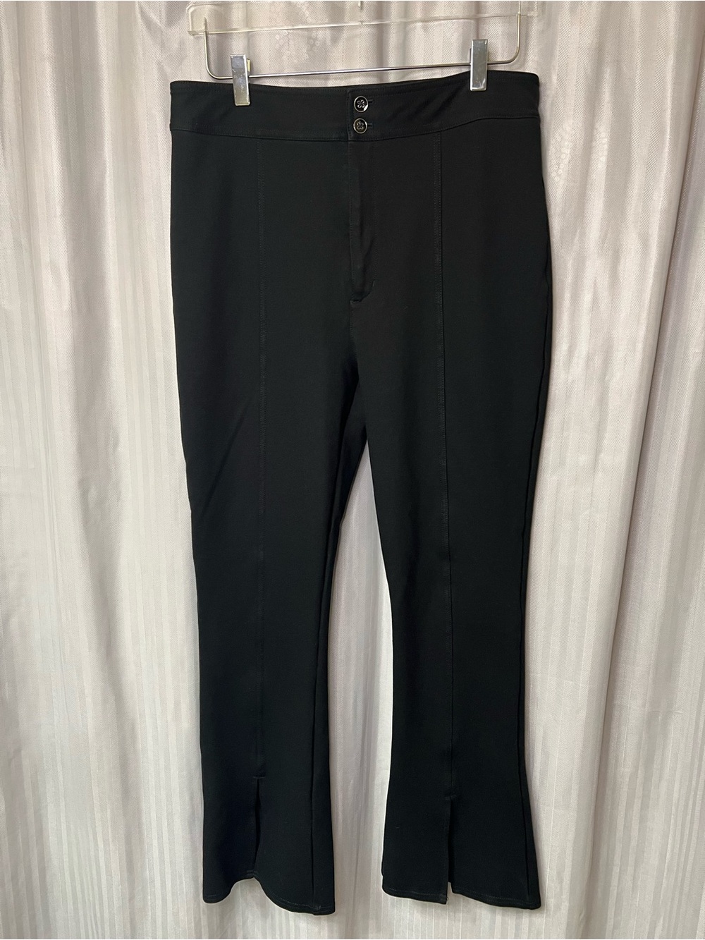 Maeve Anthropologie Slit front flared Ponte pant with crease size 14